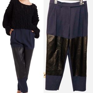 Daniella Kellmeyer Front Patch Leather Pants